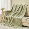 Picture of NEWCOSPLAY Super Soft Queen Blanket Sage Green Premium Silky Flannel Fleece Leaves Pattern Lightweight Bed Blanket All Season Use (Sage Green, Queen(90"x90"))
