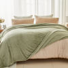 Picture of NEWCOSPLAY Super Soft Queen Blanket Sage Green Premium Silky Flannel Fleece Leaves Pattern Lightweight Bed Blanket All Season Use (Sage Green, Queen(90"x90"))