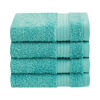 Picture of Cotton Paradise 100% Cotton Turkish Washcloths for Bathroom, 4 Piece Soft Absorbent Small Hand Face Towels Wash Rags for Body, Turquoise Wash Cloths