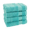 Picture of Cotton Paradise 100% Cotton Turkish Washcloths for Bathroom, 4 Piece Soft Absorbent Small Hand Face Towels Wash Rags for Body, Turquoise Wash Cloths