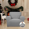 Picture of Easy-Going Stretch Chair Sofa Slipcover 1-Piece Couch Sofa Cover Furniture Protector Soft with Elastic Bottom for Kids, Pet. Spandex Jacquard Fabric Small Checks (Chair, Light Gray)