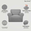 Picture of Easy-Going Stretch Chair Sofa Slipcover 1-Piece Couch Sofa Cover Furniture Protector Soft with Elastic Bottom for Kids, Pet. Spandex Jacquard Fabric Small Checks (Chair, Light Gray)