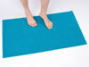 Picture of Cotton Paradise 100% Cotton Non Slip Bath Mats for Bathroom, 17x24 inch Soft Absorbent Quick Dry Machine Washable Floor Bath Mat, Aqua Blue Bath Rug