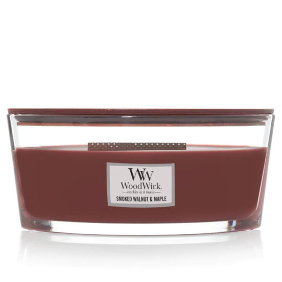Picture of WoodWick Ellipse Scented Candle, Smoked Walnut & Maple, 16oz | Up to 50 Hours Burn Time