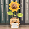 Picture of Handmade Crochet Positive Sunflowers Mini Funny Potted-Positive Emotional Support Sunflower Plant,Crochet Desk Decor,Crochet Sunflower Decor,Gift for Friends,Teacher,Mother Gift(Sunflower)