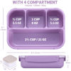 Picture of Bento Box Adult Lunch Box, Lunch Containers for Kids Girls Boys with 4 Compartments, Lunchable Food Container with Utensils, Sauce Jar, Muffin Liners, 40 Oz/5 Cup, Microwave Safe, Lavender