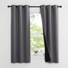 Picture of NICETOWN 100% Blackout Short Curtains with Black Liners, 2 Panels, 37" W by 60" L, Grey, Solid Thermal Insulated Full Blackout 2-Layer Lined Drapes, Energy Efficiency Window Draperies for Bedroom