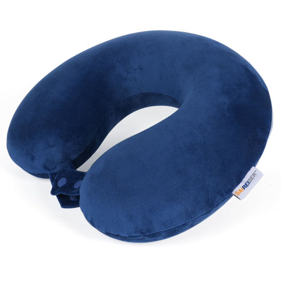 Picture of SAIREIDER Neck Pillows for Travel-Head Neck Support Travel Pillow for Traveling, Car, Home, Office Adjustable(Navy Blue)
