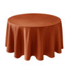 Picture of Biscaynebay Fall Tablecloth Textured Fabric Round Tablecloths 90", Rust Thanksgiving Autumn Harvest Water Resistant Fabric Tablecloths for Kitchen, Dining, Wedding, Parties Machine Washable