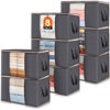 Picture of Lifewit 8 Pack Clothes Storage, Foldable Storage and Organization, Storage Bins with Lids, Blanket Storage with Clear Window, Closet Storage with Reinforced Handles for Clothing, Bedding, Gray