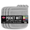 Picture of Ritz Terry Pocket Mitt & Hot Pad: Unparalleled Heat Resistant, Durable 100% Cotton - Ergonomically Designed for Optimal Grip - Easy-Care Machine Washable, Perfect for Your Kitchen - Titanium, 4-Pk