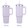 Picture of Konokyo 40 oz Tumbler with Handle and 2 Straws,2 in 1 Lid Insulated Water Bottle Stainless Steel Travel Coffee Mug,Wisteria