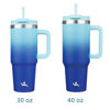 Picture of Konokyo 40 oz Tumbler with Handle and 2 Straws,2 in 1 Lid Insulated Water Bottle Stainless Steel Travel Coffee Mug,Sky