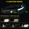 Picture of WopkDupk Rechargeable Headlamp 5PCS, 230° Wide Beam Head Lamp, Motion Sensor LED Headlamp Flashlight, 5Mode Headlamps for Adults, Bright Head Lights for Forehead, Hard Hat Headlight