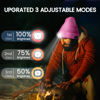 Picture of VIBELITE Bluetooth Beanie Hat with Light, USB Rechargeable LED Headlamp with Wireless Headphones, Gifts for Christmas, Stocking Stuffers for Adult Men Him Husband Boyfriend Dad Father, Pink