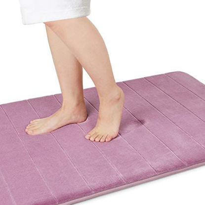 Picture of Yimobra Memory Foam Bath Mat Large Size, 44 x 24 Inches,Soft and Comfortable, Super Water Absorption, Non-Slip, Thick, Machine Wash, Easier to Dry for Bathroom Floor Rug, Mauve