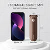 Picture of JISULIFE Handheld Fan with 4500 mAh Powerbank Max 46 Hours Runtime,Pocket Fan Portable Battery Operated or USB Powered Folding Personal Fan,3 Speeds,Gifts for Women Men Kids Gift for Festival-Brown