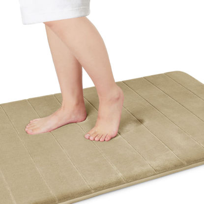 Picture of Yimobra Memory Foam Bath Mat Large Size, Soft and Comfortable, Super Water Absorbent, Non-Slip, Thick, Machine Washable (36 x 24 Inch, Camel)