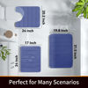 Picture of Yimobra Memory Foam Bath Mat Large Size,24 x 17 Inches, Soft and Comfortable, Super Water Absorption, Non-Slip, Thick, Machine Wash, Easier to Dry for Bathroom Floor Rug, Navy Blue