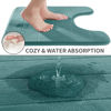 Picture of Yimobra Memory Foam Toilet Bath Mat U-Shaped, Commode Contour Rug, Soft and Comfortable, Super Water Absorption, Non-Slip, Thick, Machine Wash and Easier to Dry for Bathroom, 24 X 24, Eggshell Blue