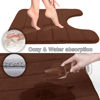 Picture of Yimobra Memory Foam Toilet Bath Mat U-Shaped, Soft and Comfortable, Super Water Absorbent, Non-Slip, Machine Wash and Easy to Dry for Bathroom Commode Contour Rug, 24 X 24 Inches, Brown