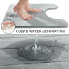 Picture of Yimobra Memory Foam Toilet Bath Mat U-Shaped, Soft and Comfortable, Super Water Absorption, Non-Slip, Thick, Machine Wash and Easier to Dry for Bathroom Commode Contour Rug, 24 X 24 Inches, Silver
