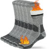 Picture of Buttons & Pleats Wool Socks for Men Women Merino Thermal Warm Cozy Winter Fuzzy Boot Sock Charcoal LXL