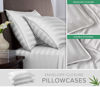 Picture of California King Sheets by Pure Bamboo, Genuine 100% Organic Viscose Derived from Bamboo Bed Sheet Set, Soft & Cooling, Double Stitching, Lifetime Quality Promise (California King, Jacquard White)