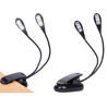 Picture of TEECOO 2 Pack Music Stand Light, Clip on Piano Light, USB and AAA Battery Operated, Eye Caring LED Book Lights, 2 Arm x 2 Brightness Levels, Ideal for Piano,Sheet Music,Guitar,Orchestra,Kids