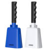 Picture of 8 Inch Steel Cow Bell with Handle, 2-Pack Noise Makers Cowbell for Sport Events Cheering Hand Bell for Football Games,Party, Concert, Graduations, School, Farm Ranch(Blue+White)