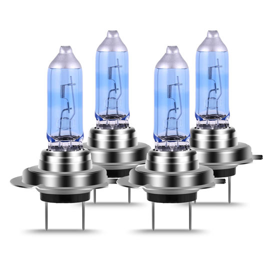 Picture of NEWBROWN H7 Headlight Bulb H7 Halogen Bulb with Super White Light Long Life Replacement PX26D 12V 55W (H7, 4 Pack)