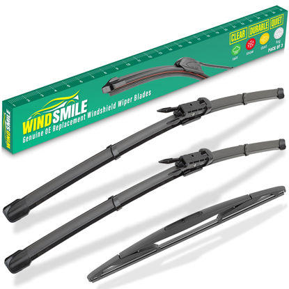 Picture of 20" 20" 12" Windshield Wiper Blades Replacement for Ford Escape 2008 2009 2010 2011 2012 Premium All Weather Front Rear Wipers Set - OEM Quality (Pack of 3)