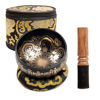 Picture of Tibetan Singing Bowl Set - 4" Easy To Play Authentic Handmade For Meditation Sound 7 Chakra Healing By HIMALAYAN BAZAAR (Black with Box, 4")