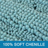 Picture of H.VERSAILTEX Bathroom Rugs Bath Rugs for Bathroom Non Slip Bath Mats Extra Thick Chenille Striped Rug 17" x 24" Absorbent Soft Shaggy Washable Dry Fast Bath Mats for Bathroom Floor - Aqua Haze