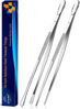 Picture of JETKONG 2 Pcs 16-Inch Kitchen Tweezers Extra Long Tweezer Tongs, Heavy Duty Stainless Steel Cooking Tweezers (Silver)