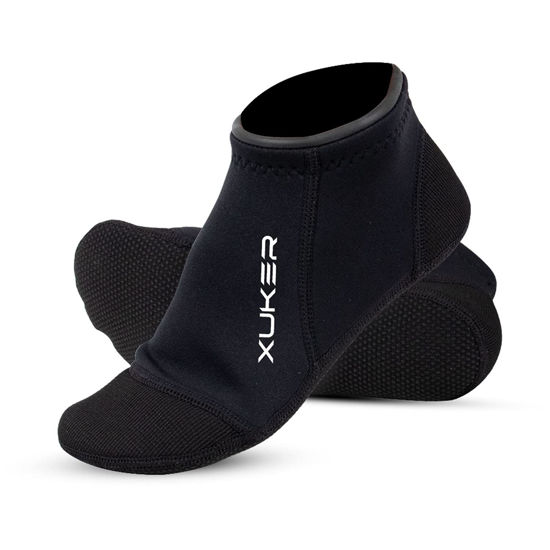 Picture of XUKER Sand Beach Volleyball Socks 3mm Men Women, Neoprene Socks Wetsuit Water Shoes Diving Boots for Swimming Surfing Snorkeling Wading Kayaking Hiking, Glued Blind Stitched Low Cut