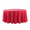Picture of 120 inch Round Tablecloth Washable Polyester Table Cloth Decorative Table Cover for Wedding Party Dining Banquet（120 inch,Red）