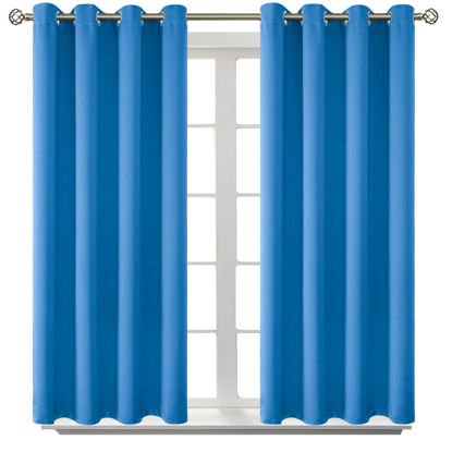 Picture of BGment Room Darkening Curtains 54 Inches Long - Grommet Thermal Insulated Drapes Window Treatment Curtains for Bedroom, 2 Panels, 52 x 54 Inch, Classic Blue