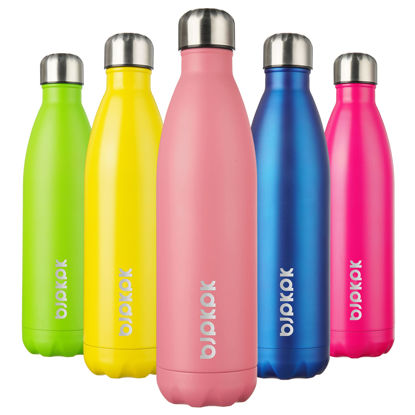 Picture of BJPKPK Insulated Water Bottle 25oz Stainless Steel Water Bottles Water Bottle For Travel Keep Cold And Hot, Light Pink