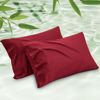 Picture of Bedsure King Size Pillow Cases Set of 2, Rayon Derived from Bamboo Red Pillowcase, Cooling Pillow Cases for Hot Sleepers, Soft & Silky Pillow Covers with Envelope Closure, Gifts, 20x36 Inches