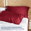 Picture of Bedsure King Size Pillow Cases Set of 2, Rayon Derived from Bamboo Red Pillowcase, Cooling Pillow Cases for Hot Sleepers, Soft & Silky Pillow Covers with Envelope Closure, Gifts, 20x36 Inches