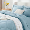 Picture of CozyLux King Bed in a Bag 7-Pieces Comforter Sets with Comforter and Sheets Light Blue All Season Bedding Sets with Comforter, Pillow Shams, Flat Sheet, Fitted Sheet and Pillowcases