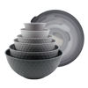 Picture of COOK WITH COLOR Mixing Bowls with Lids - 12 Piece Plastic Nesting Bowls Set includes 6 Prep Bowls and 6 Lids, Non Slip Bottom and Embossed Design - Microwave Safe (Grey)