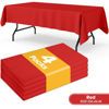 Picture of Niuara Red Plastic Table Cloth Rectangle Table 4 Pack, 54''×108'' Red Tablecloth for Valentine's Day, Table Cloth for Disposable Use, Table Cover for Holiday Party, Gathering