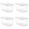 Picture of Vtopmart 4 Pack Clear Stackable Storage Bins with Lids,XLarge Plastic Containers with Handle for Pantry Organizer and Storage,Perfect for Kitchen,Fridge,Cabinet, Closet,Bathroom Organization