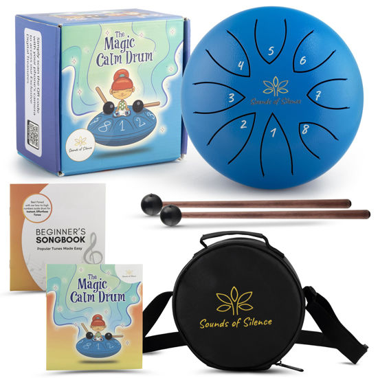 Picture of Steel Tongue Drum for Kids - Emma's Magic Calm Drum Sing-A-Long Drum with Storybook and Songbook, Anger Management Toys, Musical Instruments for Kids, Calming Toys for Kids, Calming Corner