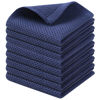 Picture of Kitinjoy 100% Cotton Kitchen Dish Cloths, 8 Pack Waffle Weave Ultra Soft Absorbent Dish Towels for Drying Dishes Quick Drying Kitchen Towels Dish Rags, 12 X 12Inch, Navy Blue