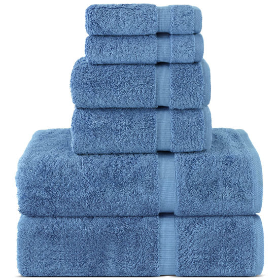 Picture of Chakir Turkish Linens Luxury Spa and Hotel Quality Premium Turkish Cotton 6-Piece Towel Set (2 x Bath Towels, 2 x Hand Towels, 2 x Washcloths)