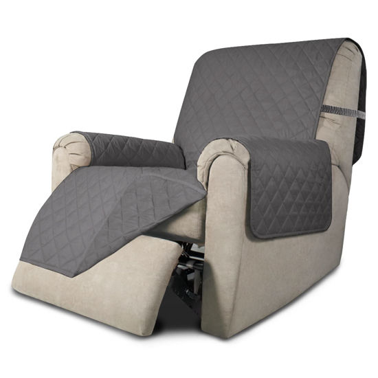 Picture of Easy-Going Recliner Chair Slipcover Reversible Sofa Cover Water Resistant Couch Cover Furniture Protector with Elastic Straps for Pets Dog (Recliner 22 inch, Gray/Gray)