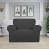 Picture of Easy-Going Stretch Oversized Chair Sofa Slipcover 1-Piece Couch Sofa Cover Furniture Protector Soft with Elastic Bottom for Kids Spandex Jacquard Fabric Small Checks Dark Gray